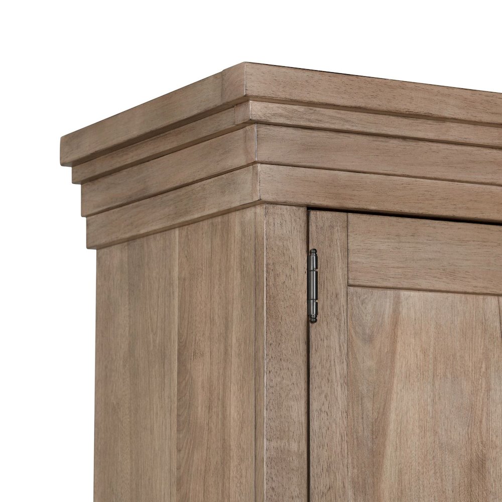 Haven Hills Armoire with Drawers, Adjustable Shelves - Camel Beige