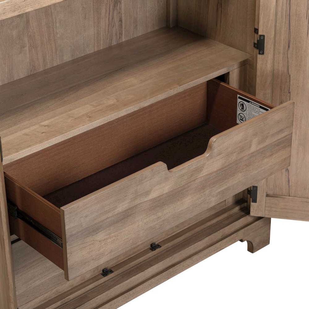 Haven Hills Armoire with Drawers, Adjustable Shelves - Camel Beige