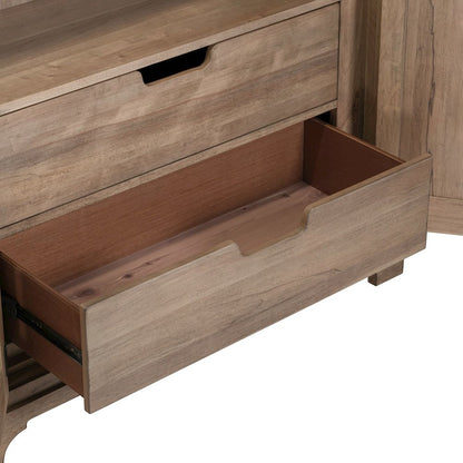 Haven Hills Armoire with Drawers, Adjustable Shelves - Camel Beige