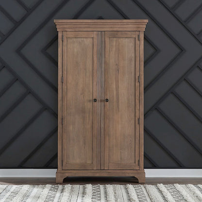Haven Hills Armoire with Drawers, Adjustable Shelves - Camel Beige