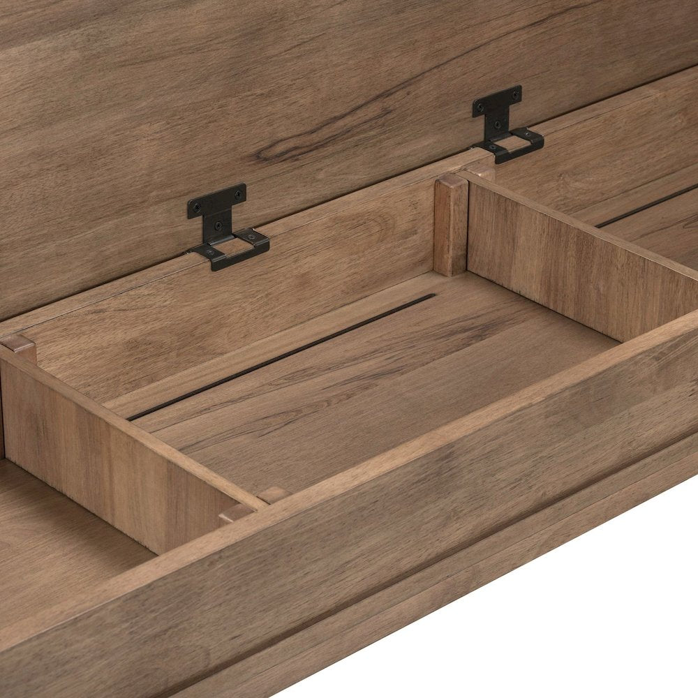 Haven Hills Bed Bench with Hidden Under-Seat Storage 18" Height - Camel Beige