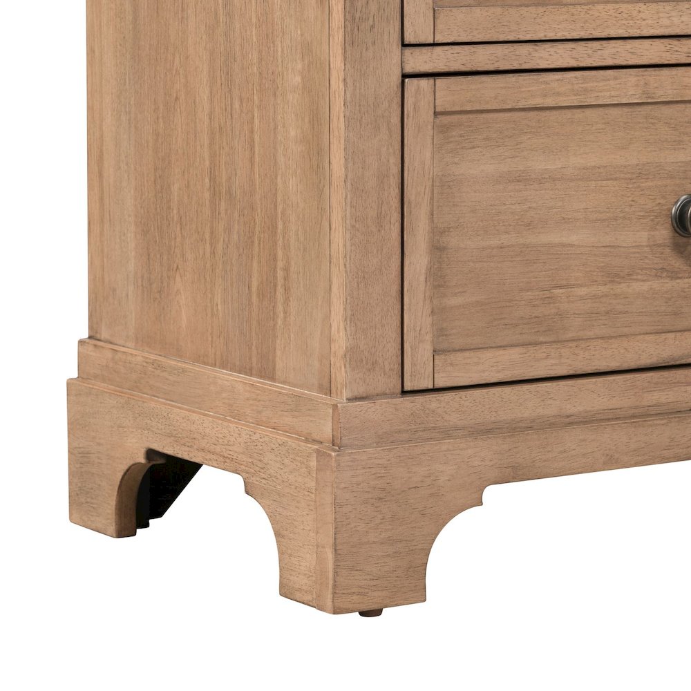Haven Hills Nightstand with AC USB Charging Ports - Camel Beige