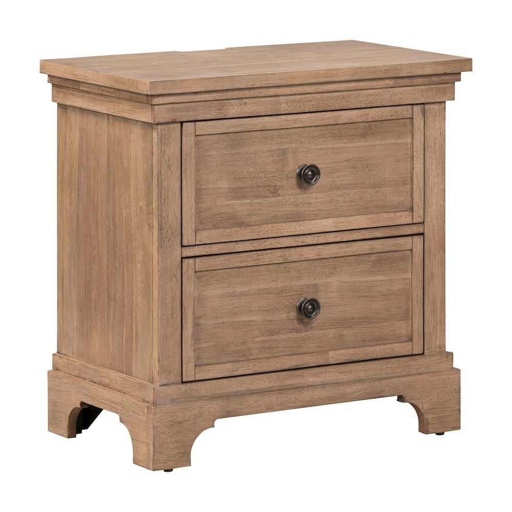 Haven Hills Nightstand with AC USB Charging Ports - Camel Beige