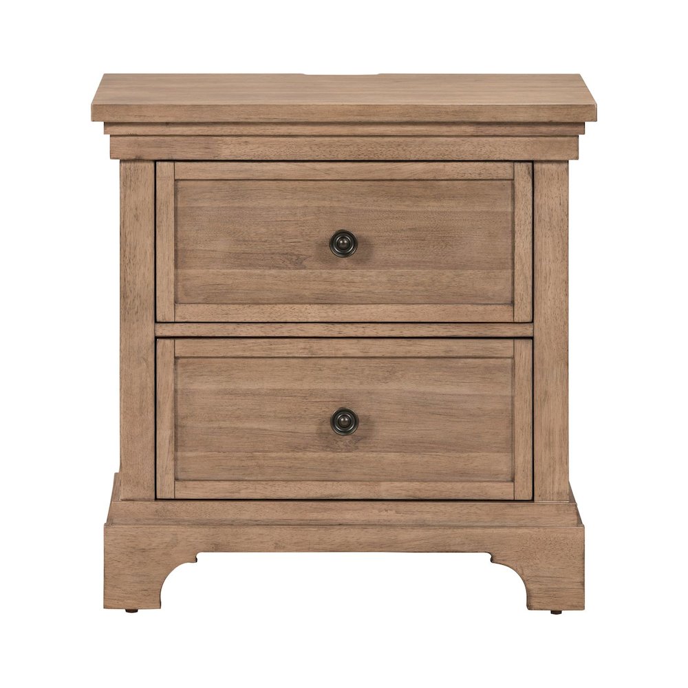 Haven Hills Nightstand with AC USB Charging Ports - Camel Beige