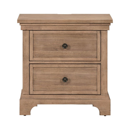 Haven Hills Nightstand with AC USB Charging Ports - Camel Beige