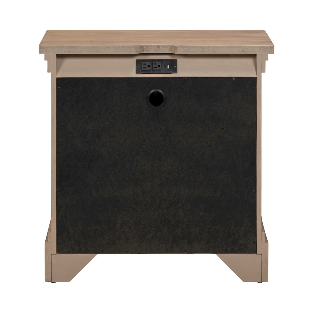 Haven Hills Nightstand with AC USB Charging Ports - Camel Beige