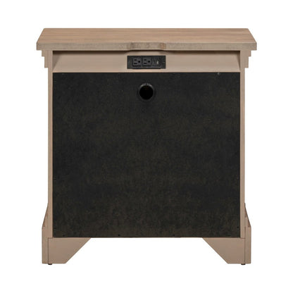 Haven Hills Nightstand with AC USB Charging Ports - Camel Beige