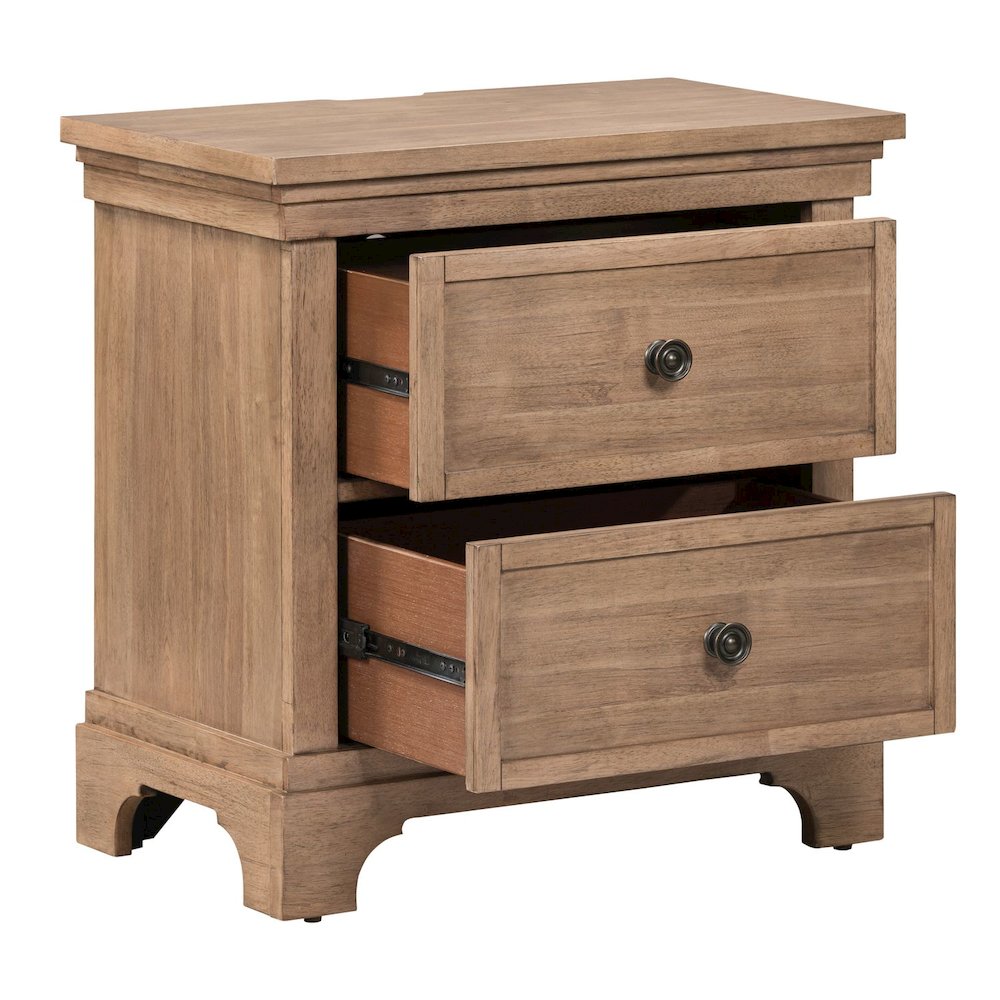 Haven Hills Nightstand with AC USB Charging Ports - Camel Beige