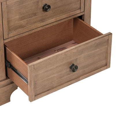 Haven Hills Nightstand with AC USB Charging Ports - Camel Beige