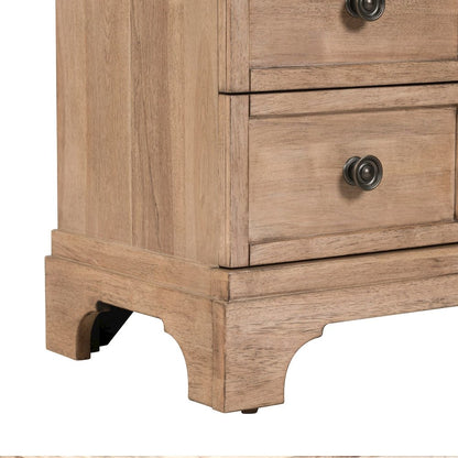 Haven Hills Bedside Nightstand Chest with AC USB Charging Ports - Camel Beige