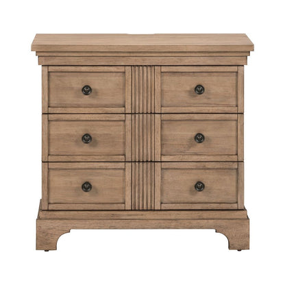 Haven Hills Bedside Nightstand Chest with AC USB Charging Ports - Camel Beige