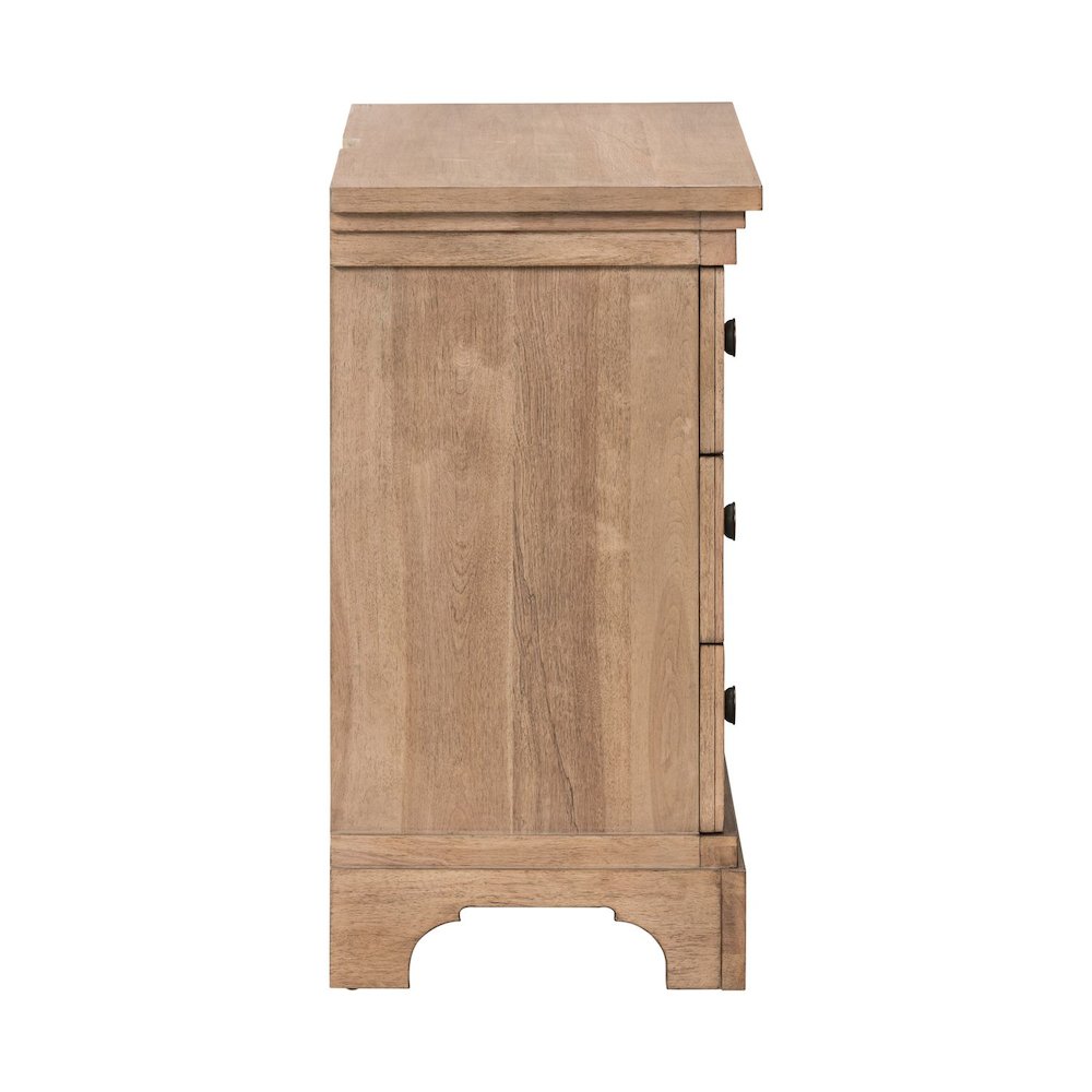 Haven Hills Bedside Nightstand Chest with AC USB Charging Ports - Camel Beige