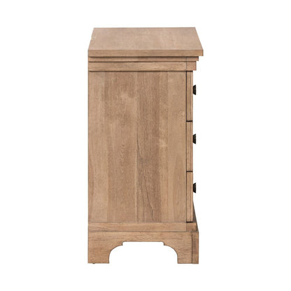 Haven Hills Bedside Nightstand Chest with AC USB Charging Ports - Camel Beige