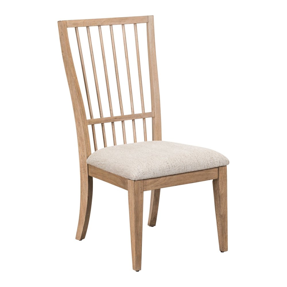 Haven Hills Spindle Back Side Chair - Tall Back, Upholstered Seat - Camel Beige