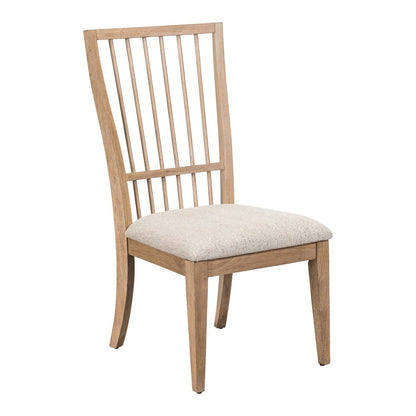 Haven Hills Spindle Back Side Chair - Tall Back, Upholstered Seat - Camel Beige