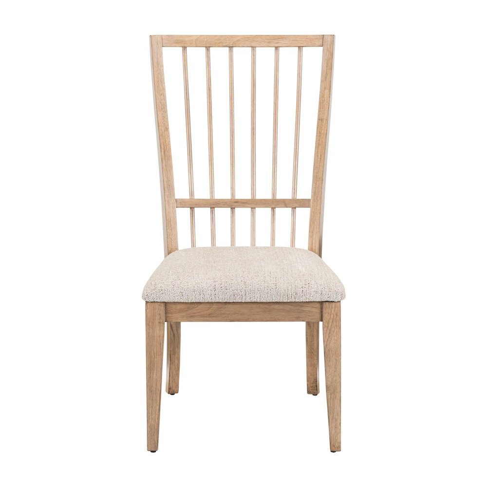 Haven Hills Spindle Back Side Chair - Tall Back, Upholstered Seat - Camel Beige
