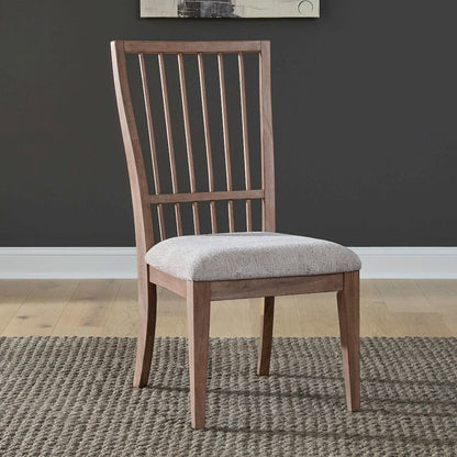 Haven Hills Spindle Back Side Chair - Tall Back, Upholstered Seat - Camel Beige
