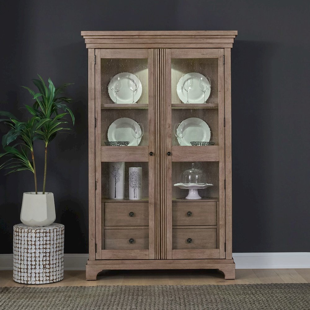Haven Hills Display Cabinet - LED Touch Light, Adjustable Glass Shelves