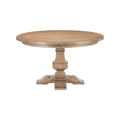 Haven Hills Round Pedestal Table with 18" Removable Leaf - Rustic Camel Beige