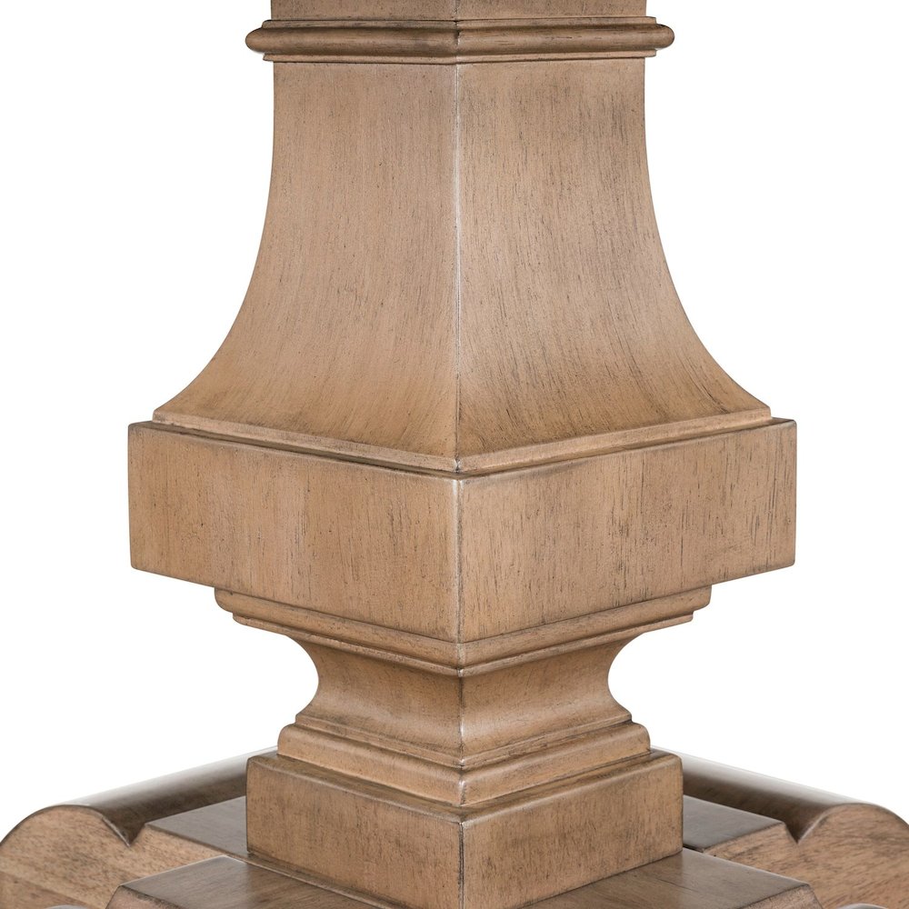 Haven Hills Round Pedestal Table with 18" Removable Leaf - Rustic Camel Beige