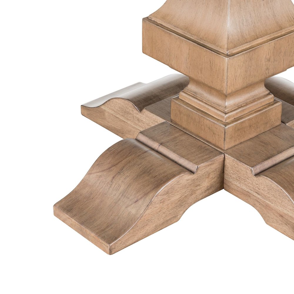 Haven Hills Round Pedestal Table with 18" Removable Leaf - Rustic Camel Beige