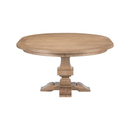 Haven Hills Round Pedestal Table with 18" Removable Leaf - Rustic Camel Beige