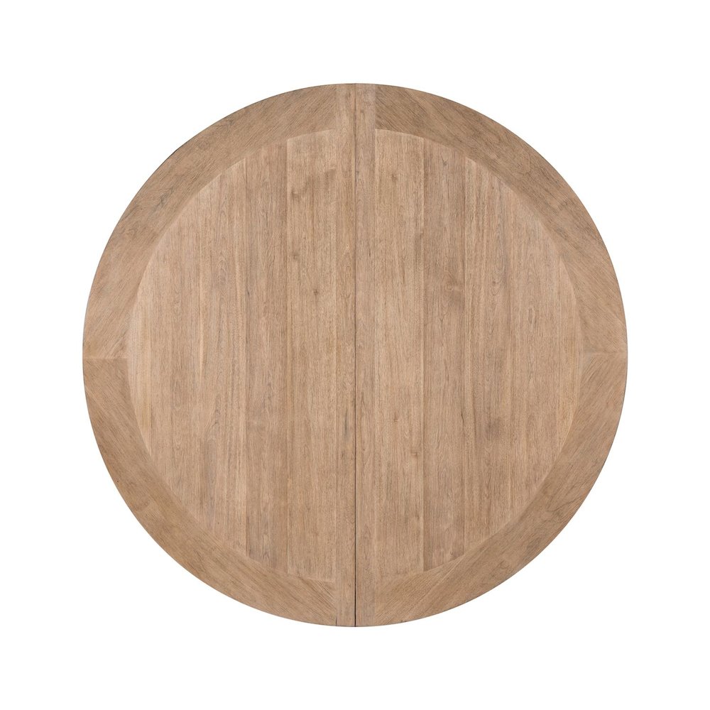 Haven Hills Round Pedestal Table with 18" Removable Leaf - Rustic Camel Beige