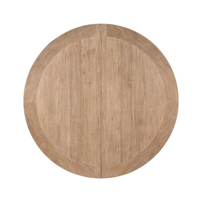 Haven Hills Round Pedestal Table with 18" Removable Leaf - Rustic Camel Beige