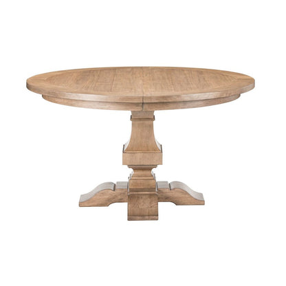 Haven Hills Round Pedestal Table with 18" Removable Leaf - Rustic Camel Beige