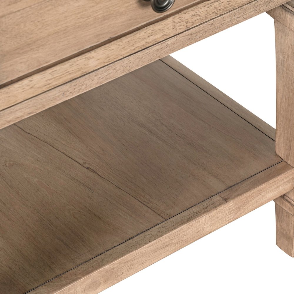 Haven Hills End Table for Living Room Traditional - Camel Beige Birch Wood