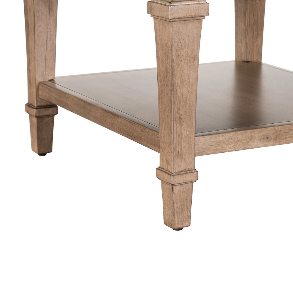 Haven Hills End Table for Living Room Traditional - Camel Beige Birch Wood