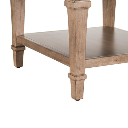 Haven Hills End Table for Living Room Traditional - Camel Beige Birch Wood