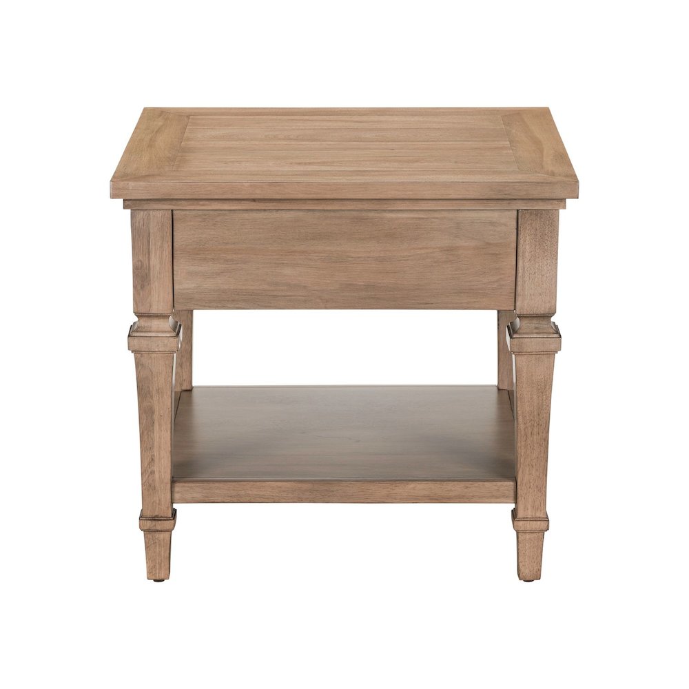 Haven Hills End Table for Living Room Traditional - Camel Beige Birch Wood