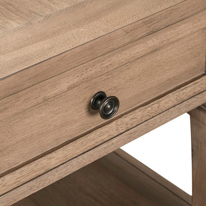 Haven Hills End Table for Living Room Traditional - Camel Beige Birch Wood