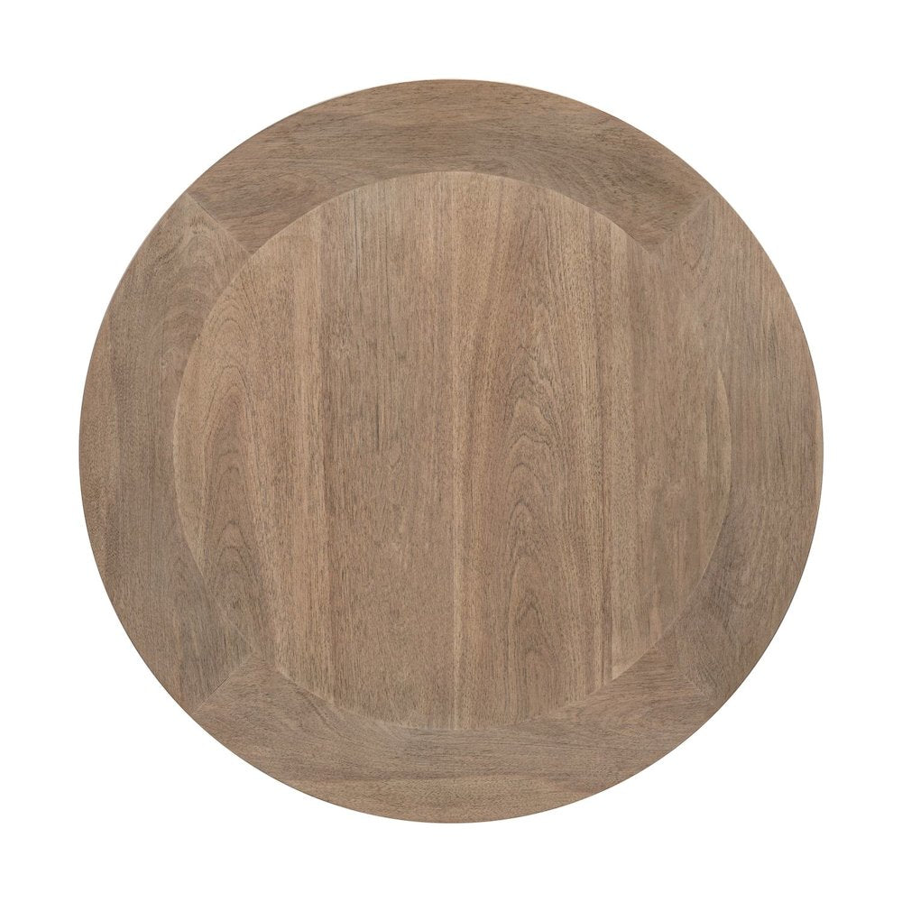 Haven Hills Round End Table for Living Room Traditional - Camel Beige Birch Wood