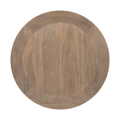 Haven Hills Round End Table for Living Room Traditional - Camel Beige Birch Wood