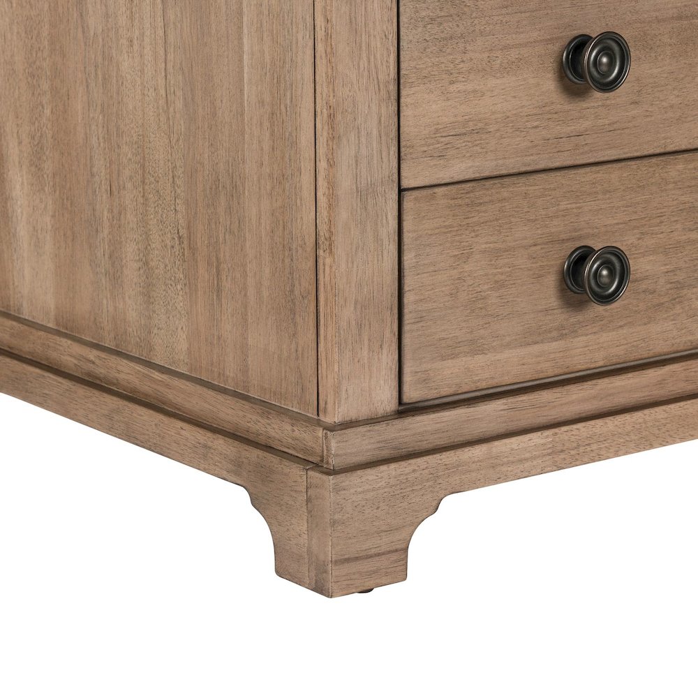 Haven Hills Chairside Table for Living Room Traditional - Camel Beige Birch Wood