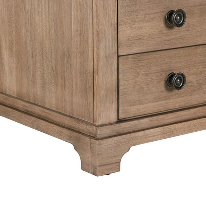 Haven Hills Chairside Table for Living Room Traditional - Camel Beige Birch Wood
