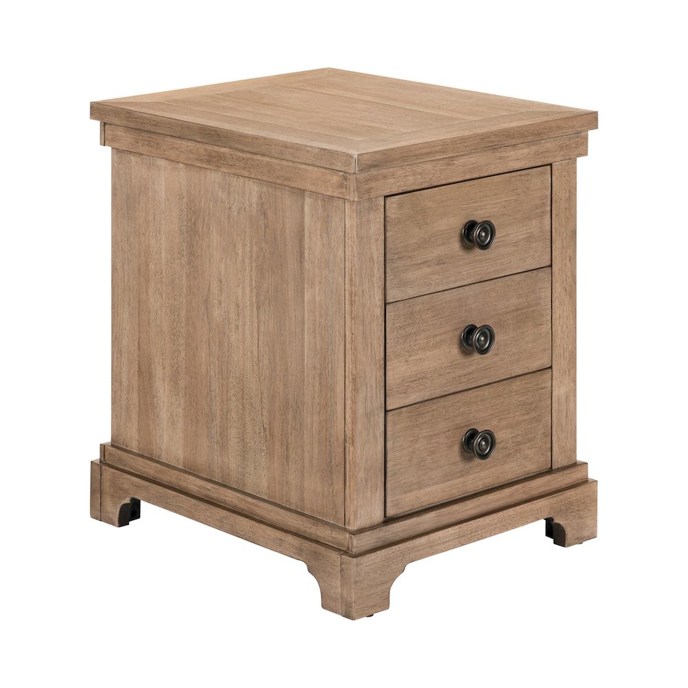 Haven Hills Chairside Table for Living Room Traditional - Camel Beige Birch Wood