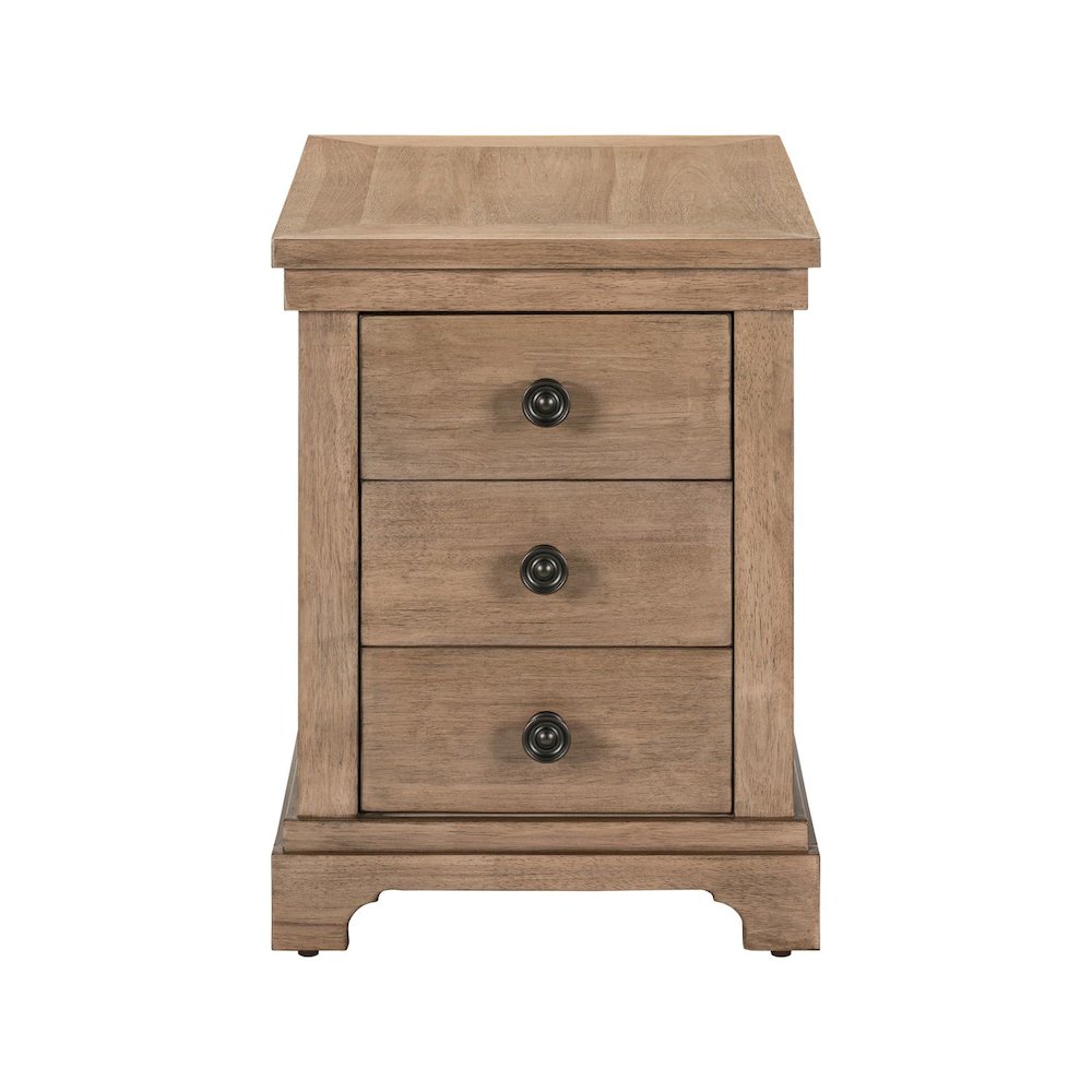 Haven Hills Chairside Table for Living Room Traditional - Camel Beige Birch Wood