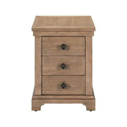 Haven Hills Chairside Table for Living Room Traditional - Camel Beige Birch Wood