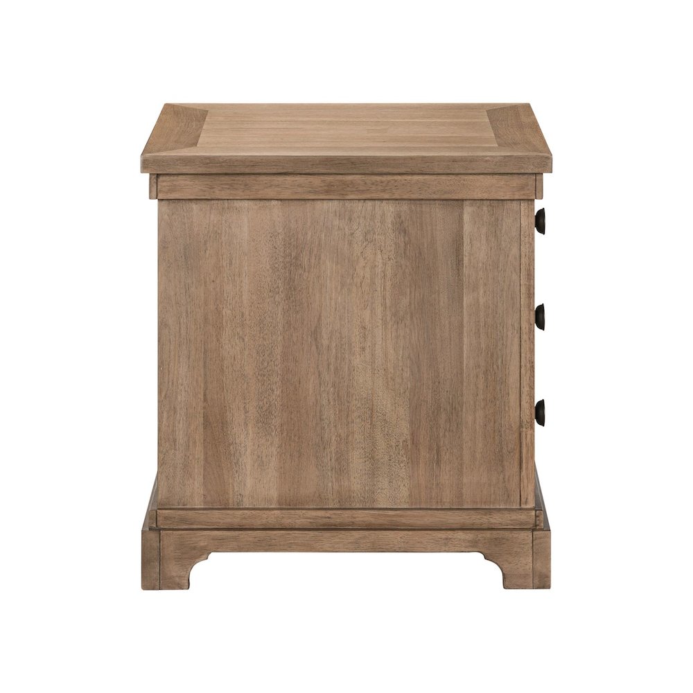Haven Hills Chairside Table for Living Room Traditional - Camel Beige Birch Wood