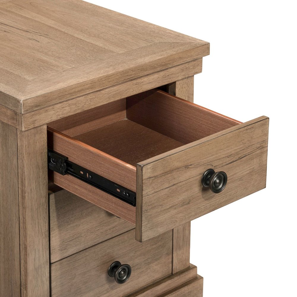 Haven Hills Chairside Table for Living Room Traditional - Camel Beige Birch Wood