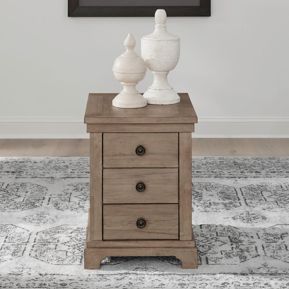 Haven Hills Chairside Table for Living Room Traditional - Camel Beige Birch Wood
