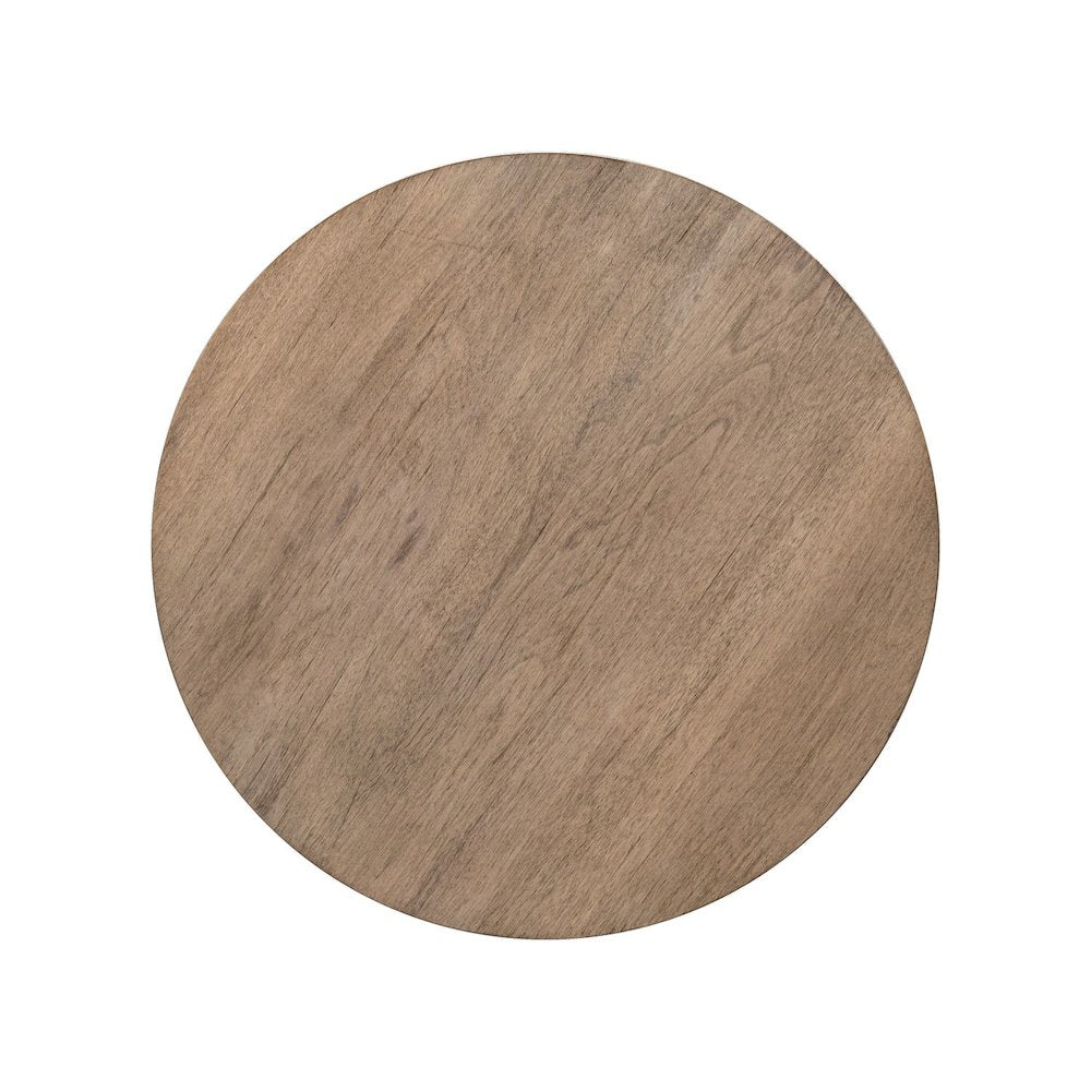 Haven Hills Round Chairside Table for Living Room - Camel Beige Birch Wood