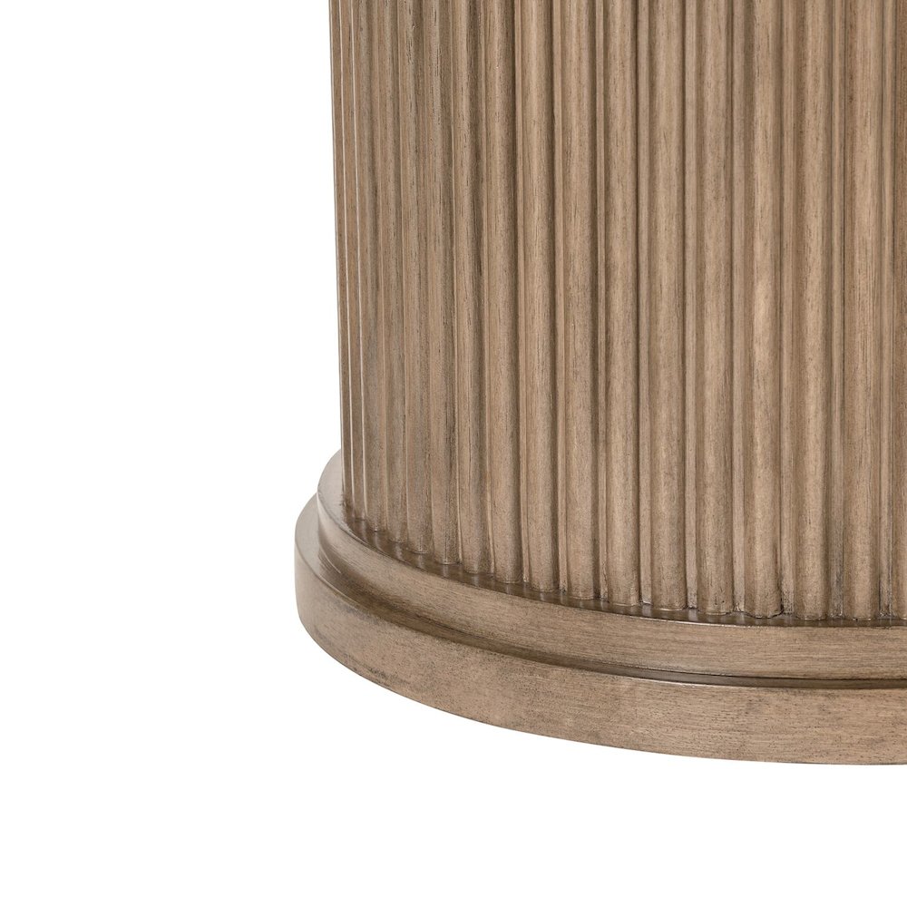 Haven Hills Round Chairside Table for Living Room - Camel Beige Birch Wood