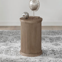 Haven Hills Round Chairside Table for Living Room - Camel Beige Birch Wood