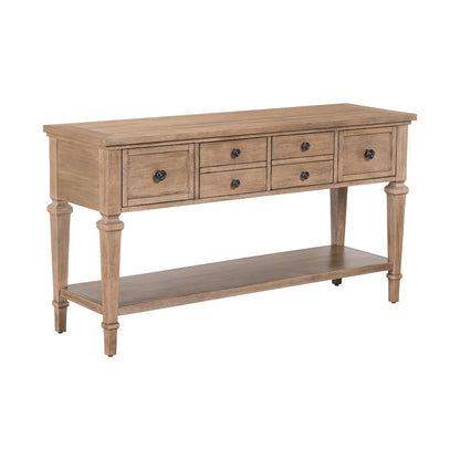 Haven Hills Sofa Table for Living Room Traditional - Camel Beige Birch Wood