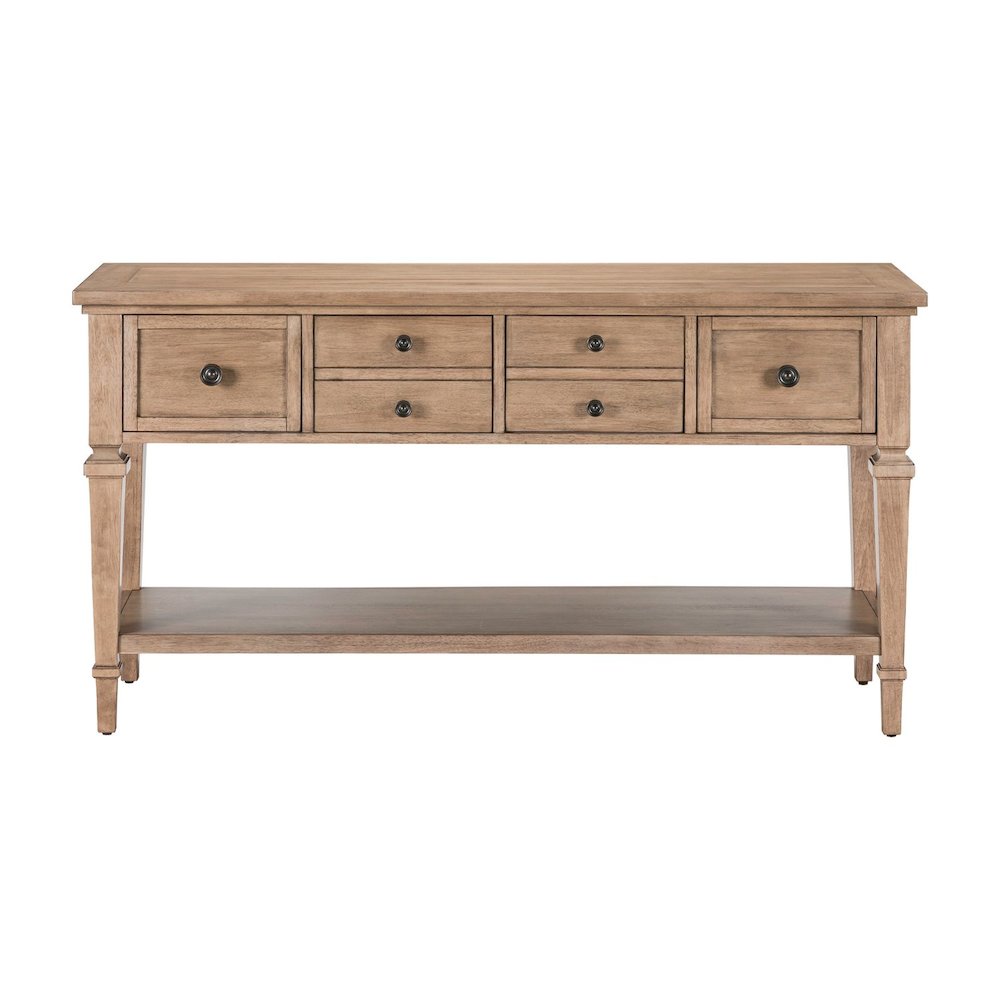 Haven Hills Sofa Table for Living Room Traditional - Camel Beige Birch Wood