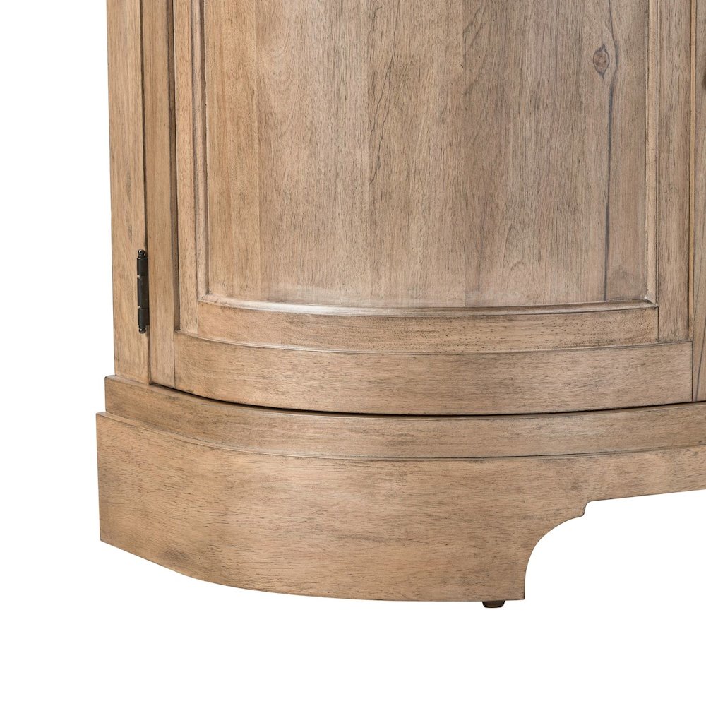 82 Inch Entertainment TV Console Adjustable Shelves - Camel Beige Birch Wood